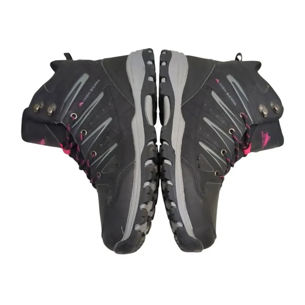High Sierra Waterproof Hiking Boots Womens Size 11 Black Gray Pink Mid